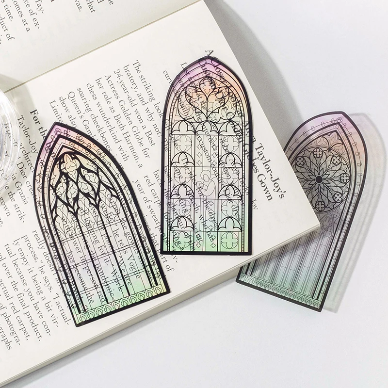 

6 pcs/set Colored windows daily series Bookmark PVC Matte Reading Book mark Retro Book Page Marker Stationery Supplies