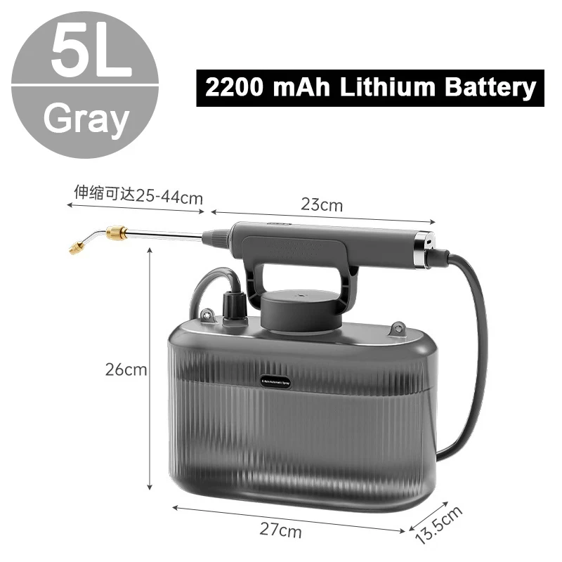 

5L High-Voltage Garden Sprayer Backpack Pesticide Spray Watering Flower Electric Tools 2200mAh Lithium Battery