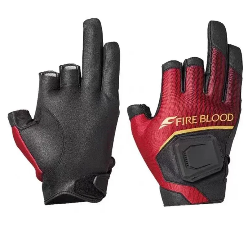 Men Leather Anti Slip 3/5 Half-Finger Fishing Gloves Outdoor Sports Camping Hiking Cycling Wear-resistant cycling gloves fishing gloves