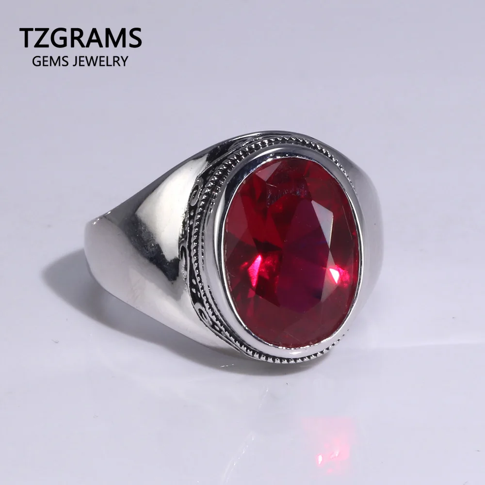

Real 925 Sterling Silver Rings For Women With Zircon Stone Amethyst Ruby Garnet Vintage Thai Silver Flower Engraved Jewelry