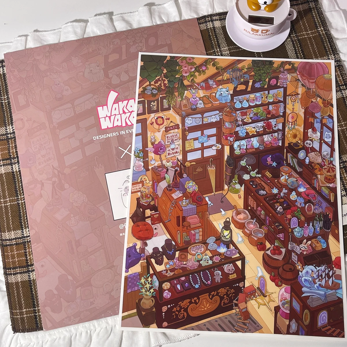 미니어처 장면 스티커 3D 요괴 가게 디오라마 스티커 스트레스 해소 및 창의적인 마이크로 월드 만들기 DIY 공예 키트