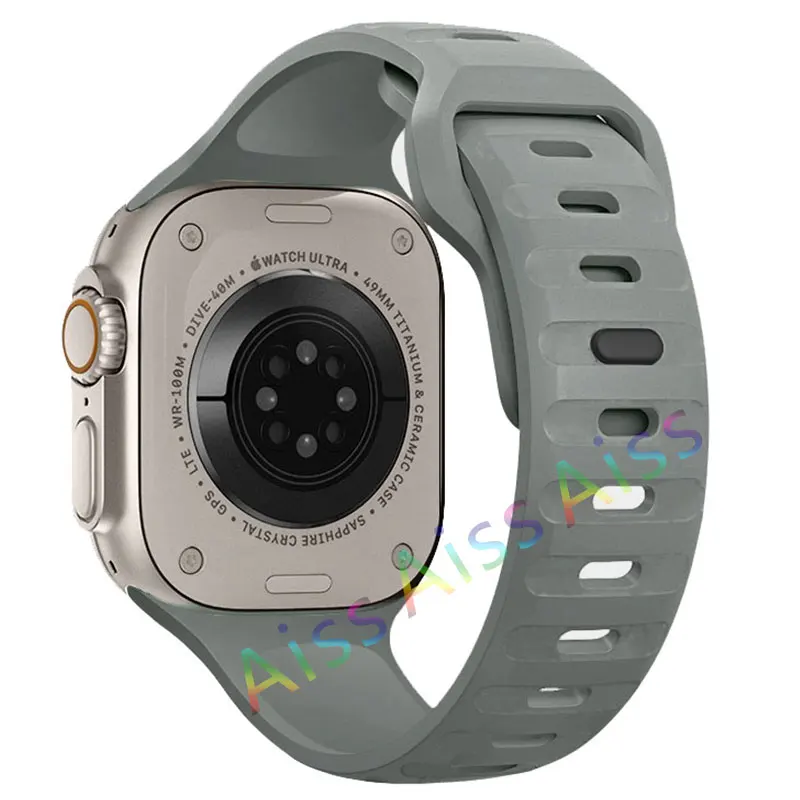ตัวเลือกสินค้า สายซิลิโคนสีส้มกันน้ำ สำหรับ Apple Watch ทุกรุ่น