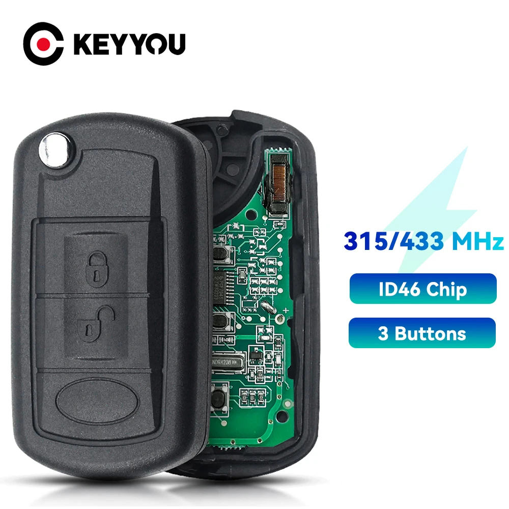 Car Remote Key HU101 Blade 433Mhz ID46 Chip Auto Smart Flip Blank Key for Land Rover LR3 Range Rover Sport Discovery