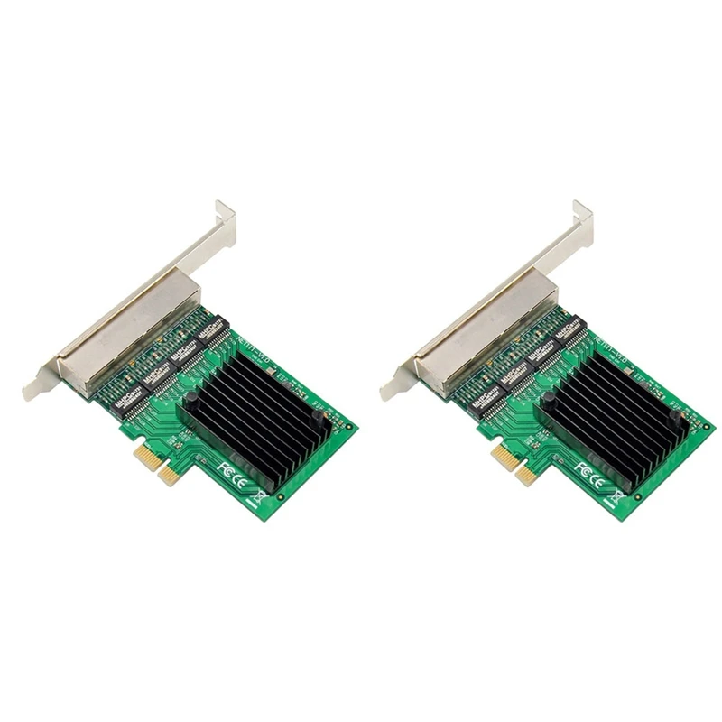 

2X RJ-45 4-Port Ethernet Server Adapter Gigabit Network Card PCI-E X1 Interface