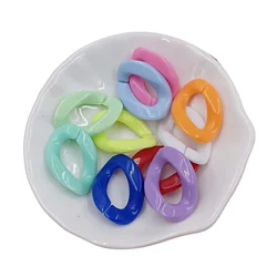 25pcs Shiny Acrylic Glitter Oval Chain Beads for DIY Jewelry and Accessories (Mixed color)