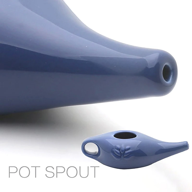 Ceramic Neti Pot Nasal Wash System Cleaner 250ml Nose Washing Kit For Sinus Rhinitis Allergy Nose Yoga Detox Rinse nasal irrigator set