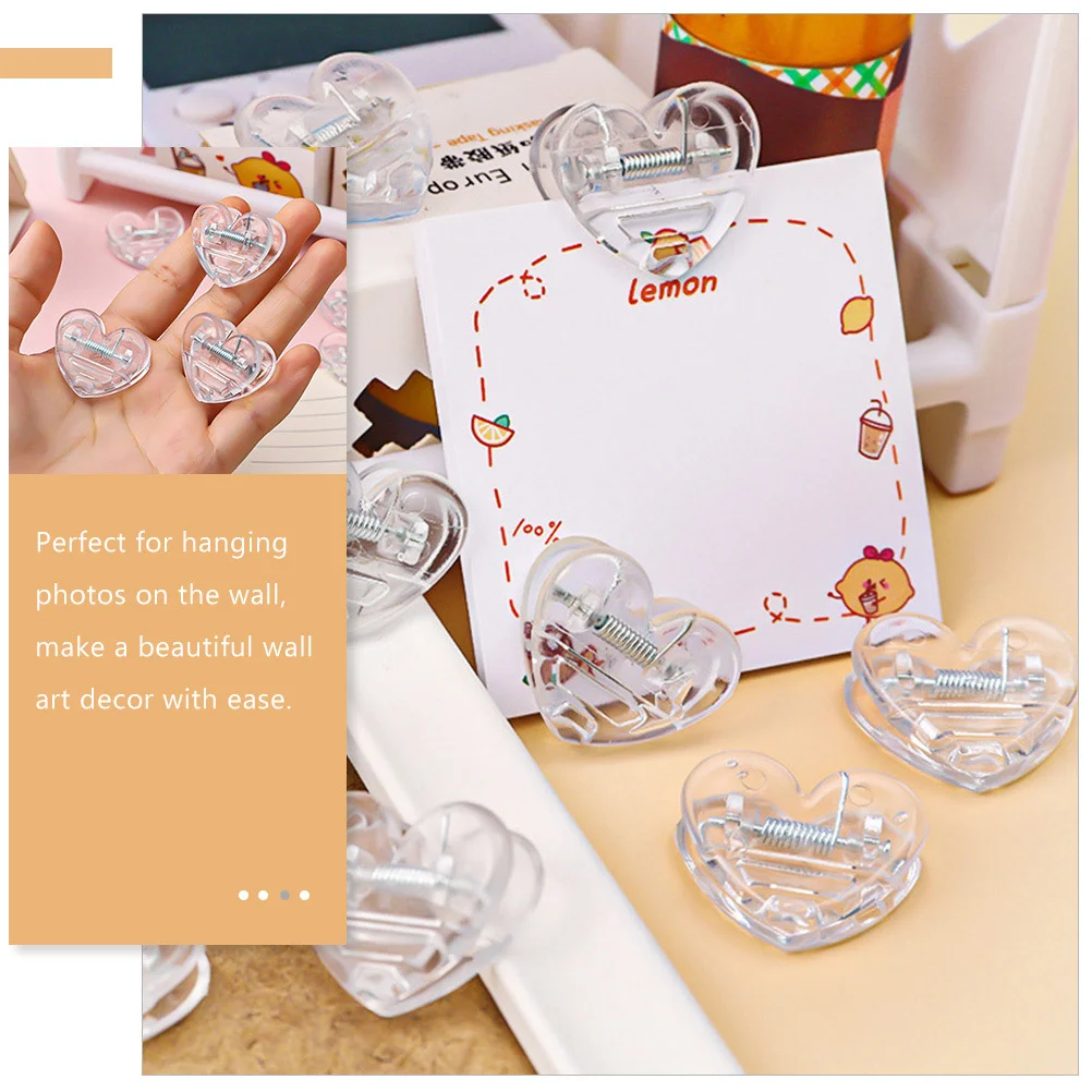 40 Pcs Cute Paperclips Folder Binder Picture Clear Photo Clamps Bookmarks Small
