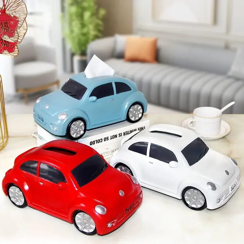 

Тканевая коробка из смолы в форме автомобиля, Настольная ретро-модель автомобиля, креативные салфетки