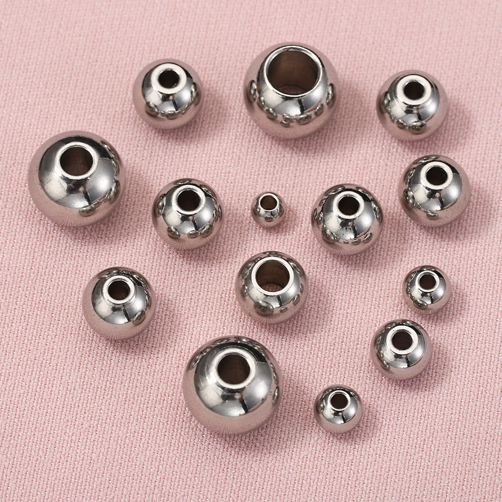 100 Stück 2/3/4/5/6/8/10 mm Metall-Abstandsperlen, runde Perlen für DIY-Armband, Schlüsselanhänger, Anhänger, Schmuckherstellung, Zubehör – Detail 7