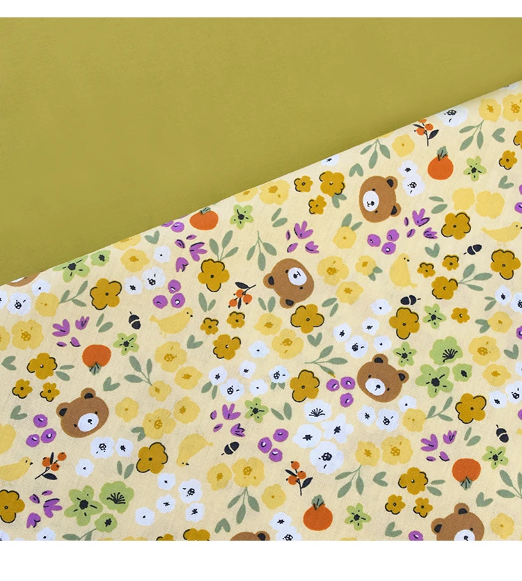Pure Cotton Plain Weave Cotton Floral Bear, Solid Color Poplin Fabric, Dress Shirt Hanfu Baby Clothes
