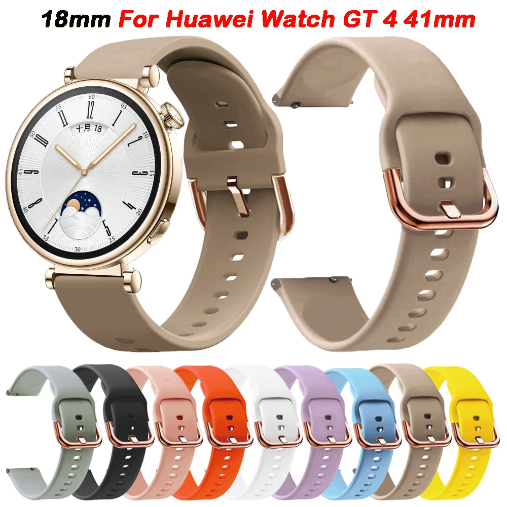 Elegant 18mm Silicone Replacement Wristband Strap
