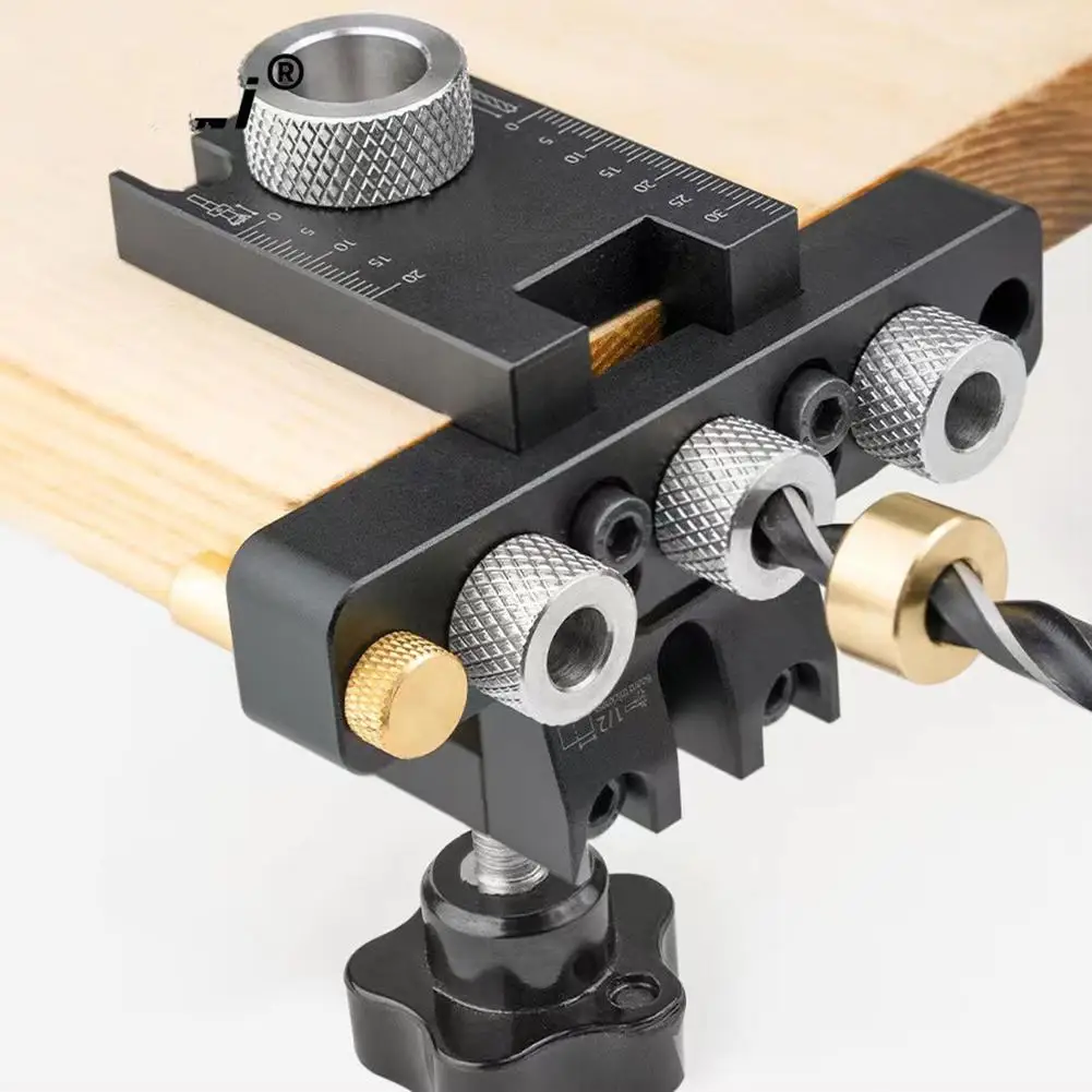 Präzisions-Bohrführung 3-in-1 – Verstellbarer Lochlocher Für Perfekte Dübel Und Holzverbindungen
