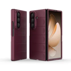 Luxury Shockproof Protective Phone Case with Invisible Airbag Design - Galaxy Z Fold 7 (Wine red)