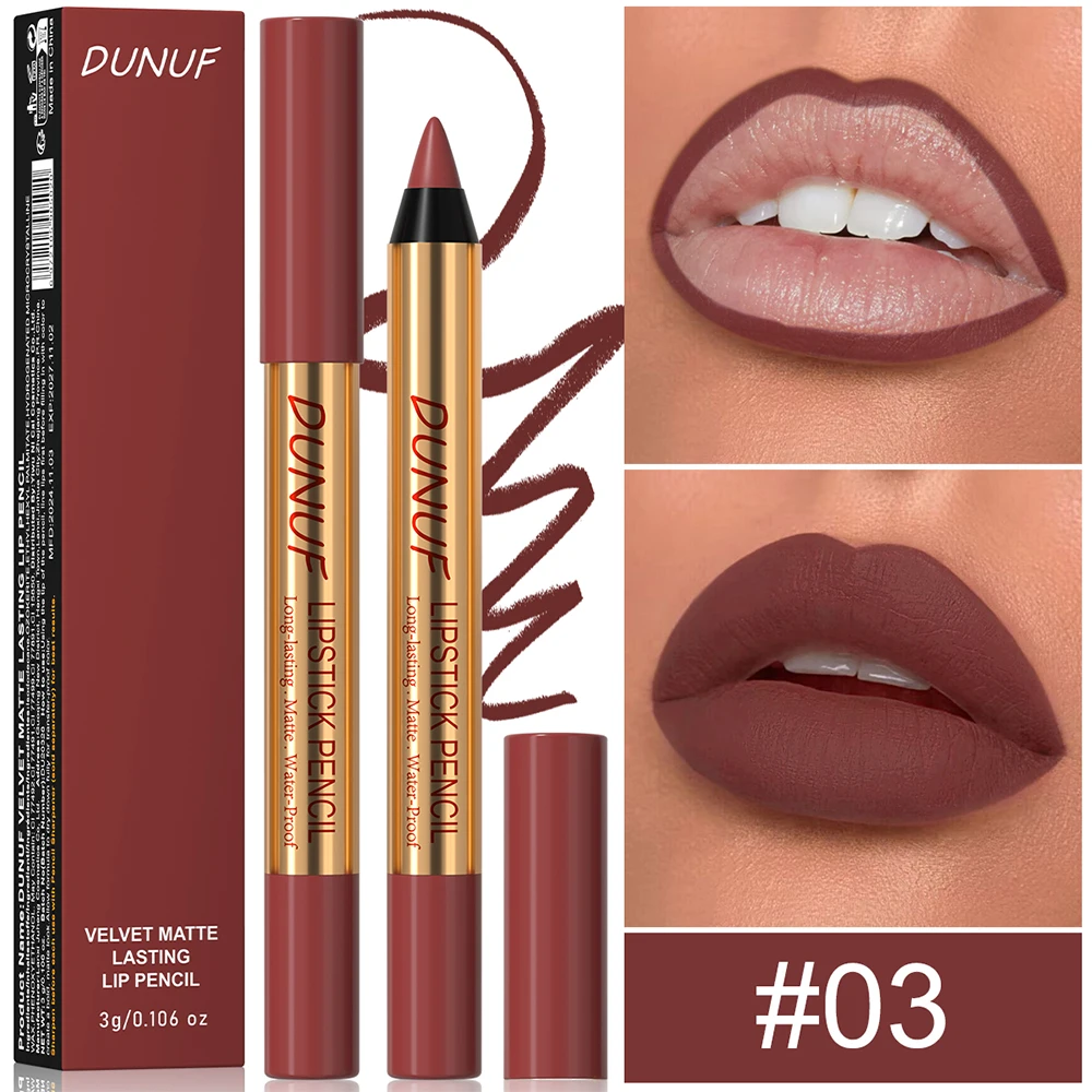 thumbnail image 1 of DUNUF New Velvet Matte Lipstick Pencil Waterproof Long Lasting Red Lip Stick Non-Stick Cup Makeup Lip Tint Pen Cosmetic Makeup, 1 of 5