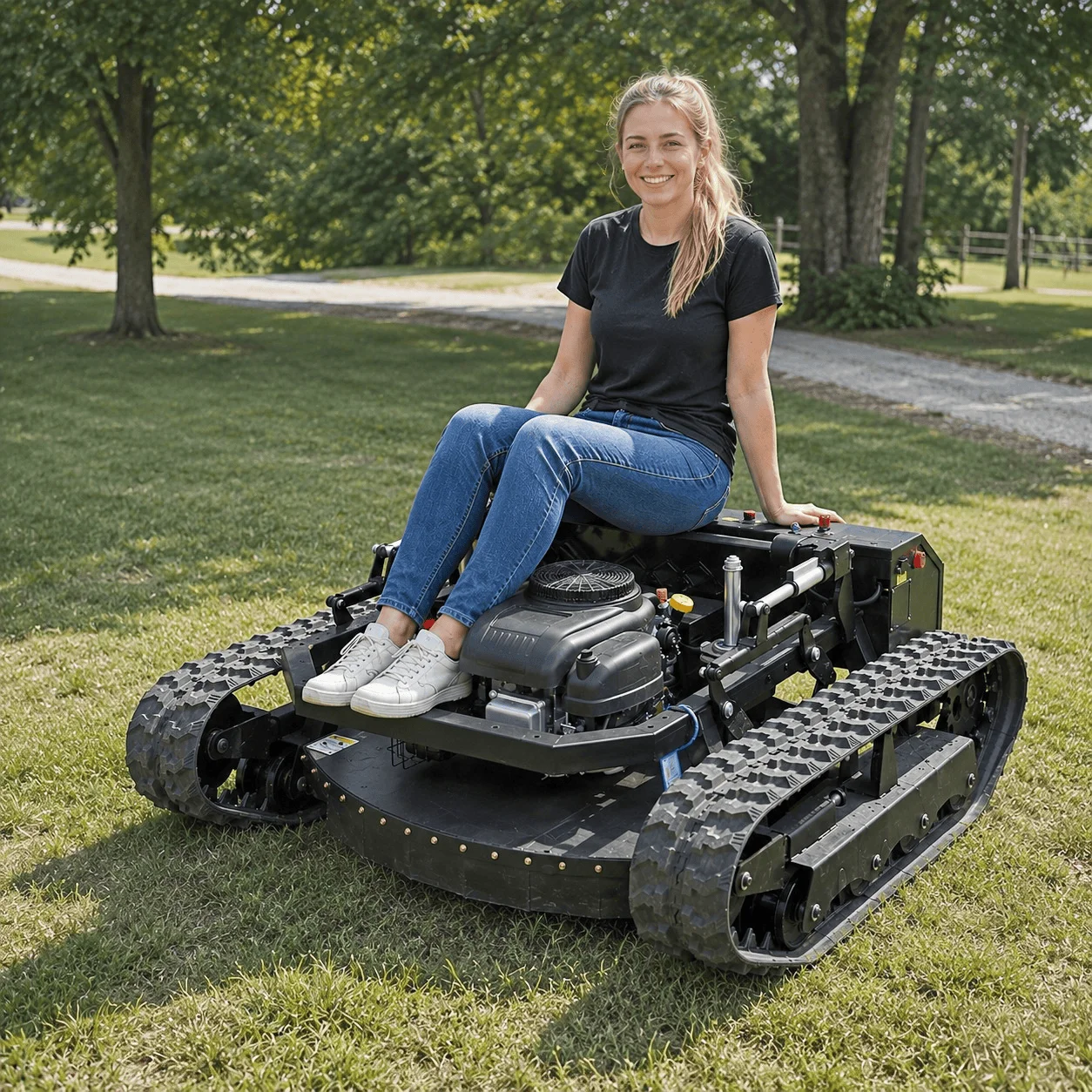Ferngesteuerter Rasenmäher CE EPA Euro 5 Anpassbarer RC-Grasmäher Robuster Allterrain-Profi-Freischneider
