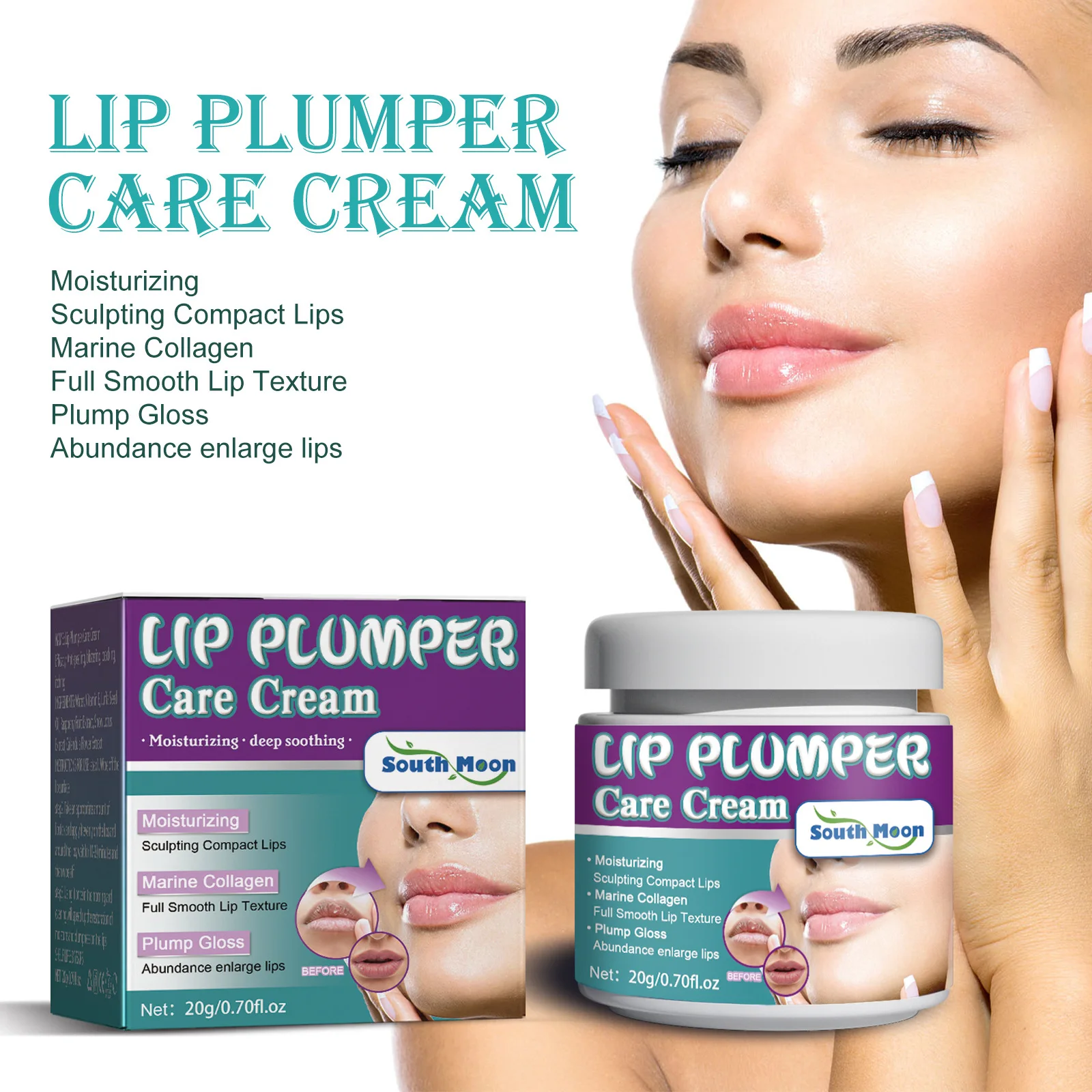

South Moon Lip Repairing Cream Lip Balm Moisture Replenishment Anti-Peeling Dry Crack Exfoliating Fade Lip Lines Makeup