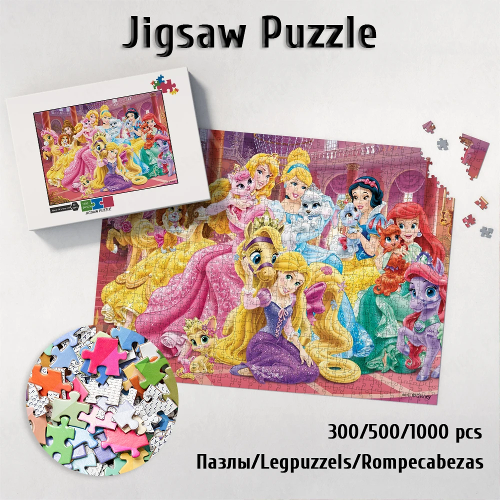 Disney Protagonist Unique Design Puzzles for Adults Cartoon Disney Princess Jigsaw Puzzles Large Puzzle Game Toys Gift for Kids