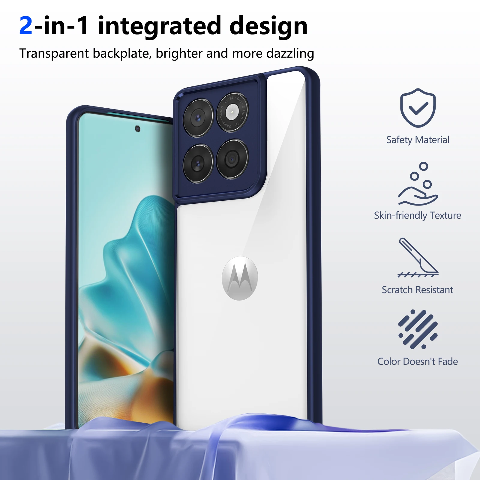 Clear Camera Lens Back Cover Phone Case - Fashion Edge Series