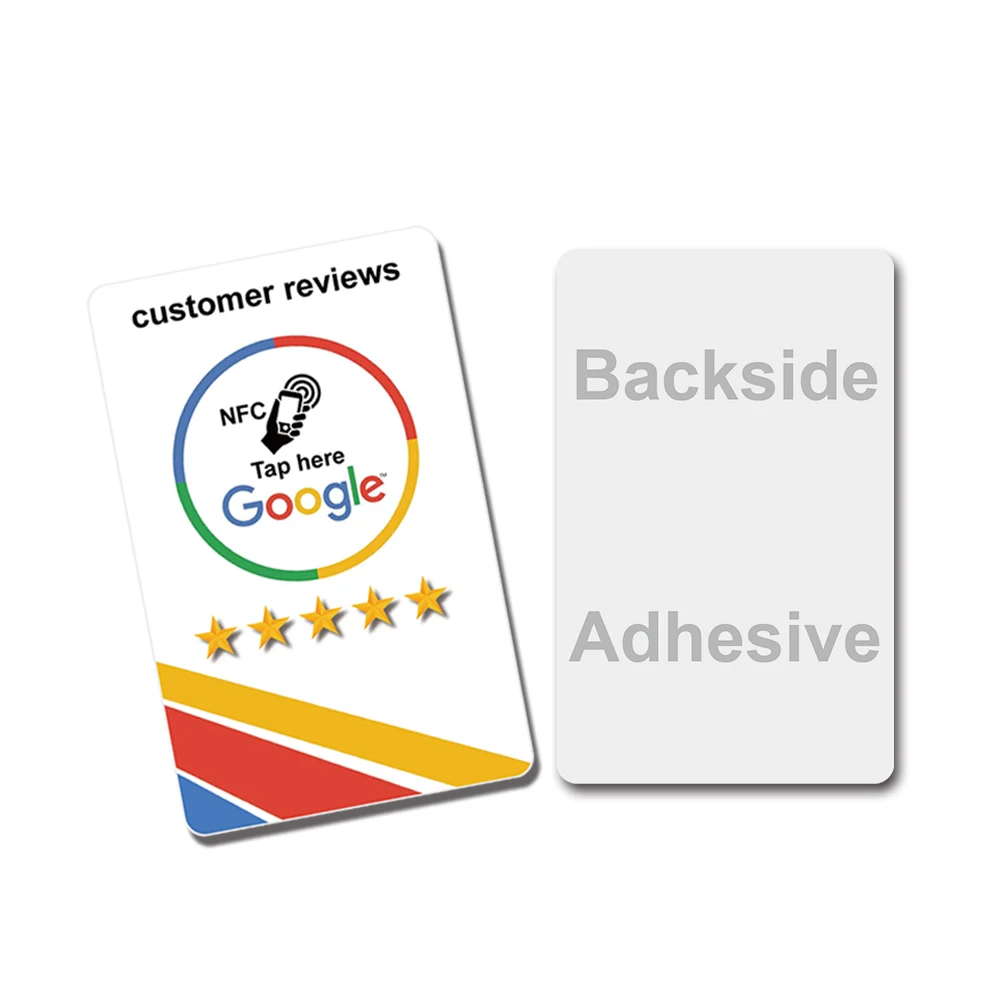 5PCS Google Review NFC Card  NT/AG215 Back Sticker Increase Your Reviews PVC Material Standard 504 Bytes 13.56Mhz Nfc215 Card 6