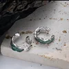 F.I.N.S 1PC Irregular Surface Enamel S925 Sterling Silver Ear Clip Texture Ear Cuffs for Non Pierced Ears Catilage Fine Jewelry 4