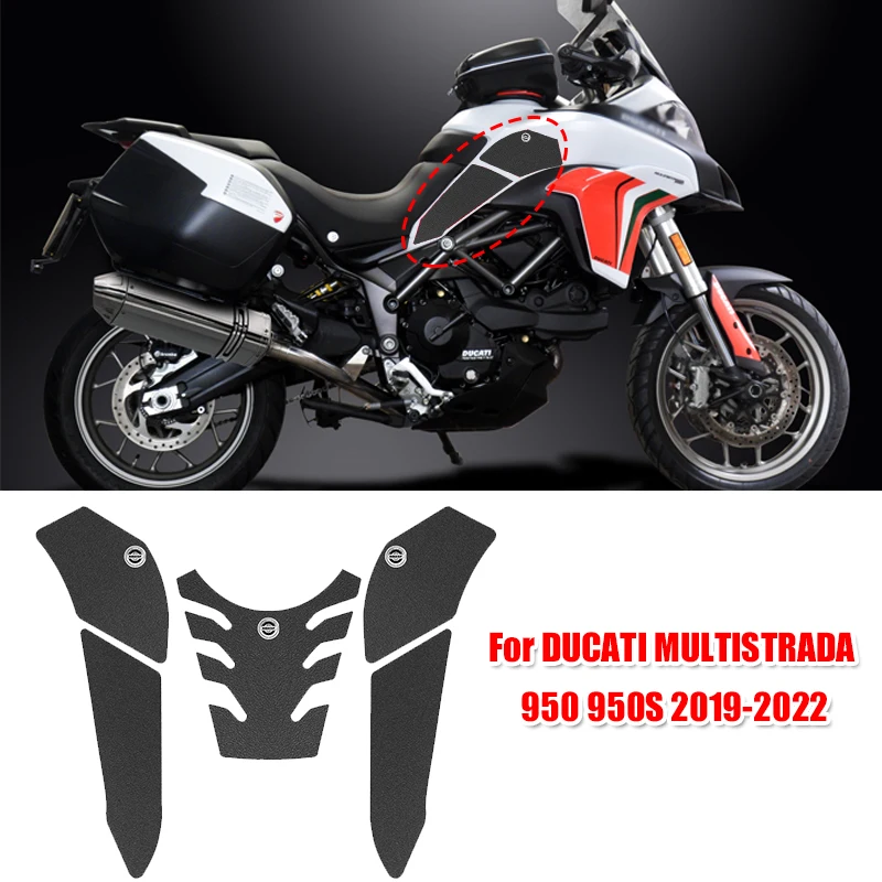 For DUCATI MULTISTRADA 950 950S 2019 2022 Rubber Scratch Resistant Protector Cover Matte Texture Motorcycle Tank Pad Stickers