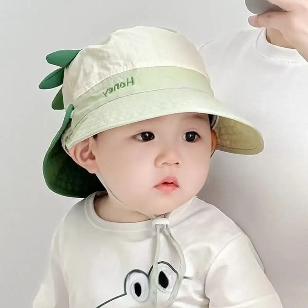 Quick-dry Cartoon Animal Bucket Hat Letter Embroidery Detachable Summer Sunhat Shading Hat Anti-UV Sun Hat