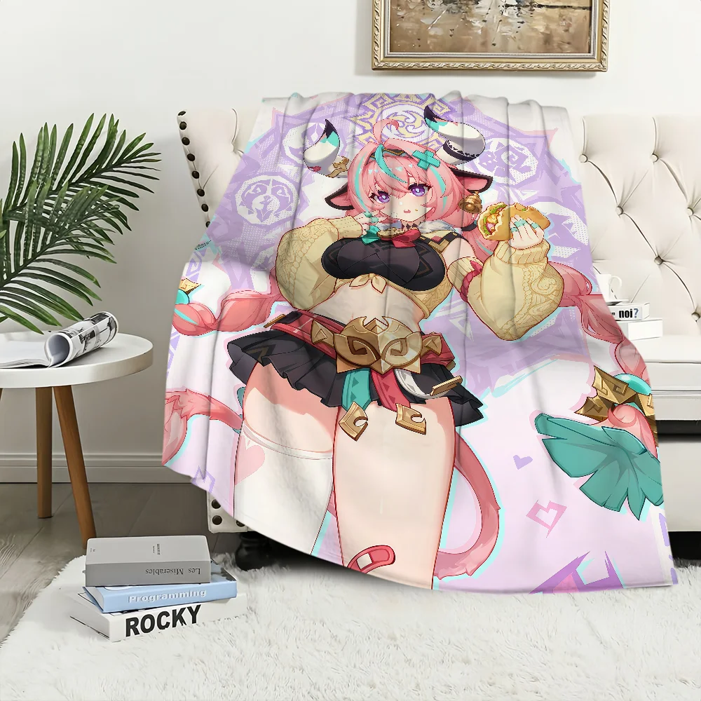 warm comfort soft Varesa plush blanket for sofa living room office NEW bedroom travel Genshin Impact gift single-sided printed 6