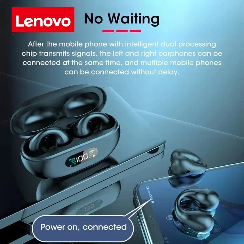 Lenovo Ambie Sound Wireless Bluetooth Earphones Bone Conduction TWS Earbuds Earcuffs Ear Earring Auriculares Sport Headset