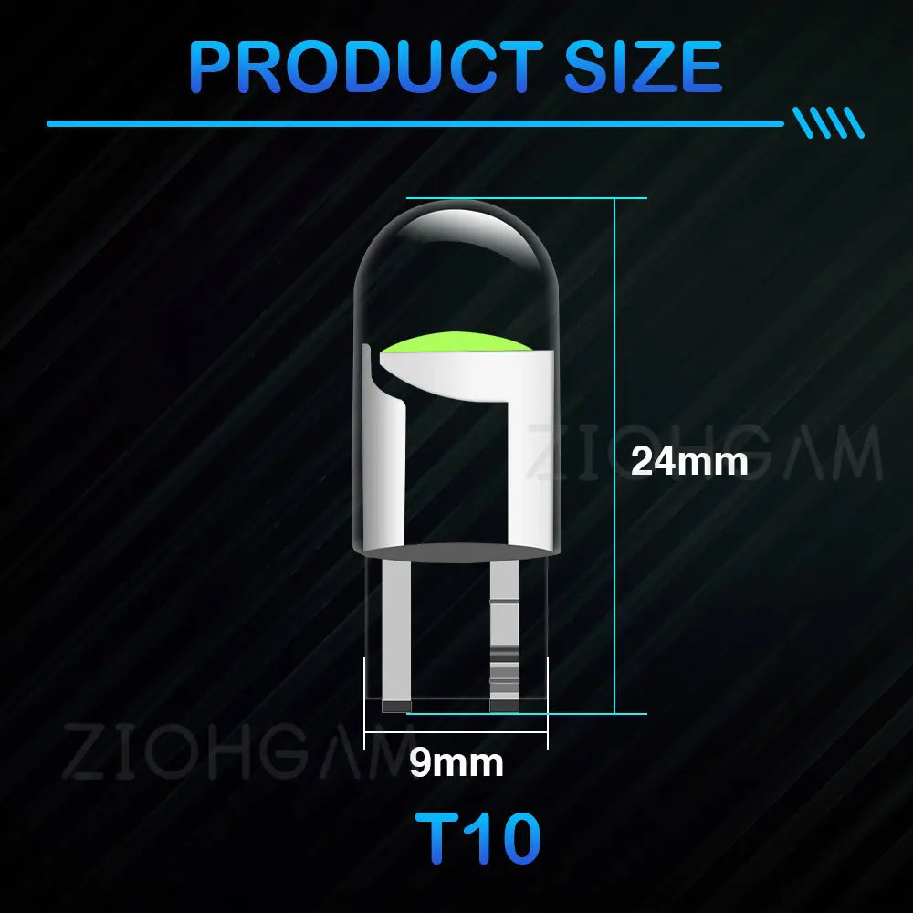 ZIOHGAM LED 194 전구 주차 실내 독서 돔 표시기, 테일 신호 램프, 자동차 번호판 조명, 자동 흰색, T10, W5W, 2 개