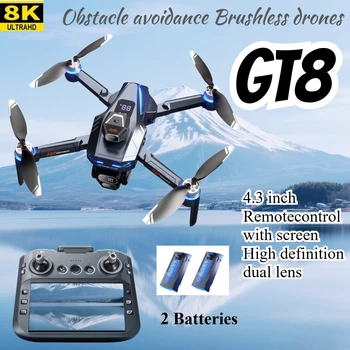 GT8 Drone 4K HD Fotocamera Evitamento Ostacoli Fotografia Aerea Drone Brushless con Schermo Pieghevole RC Drone Quadcopter RTF
