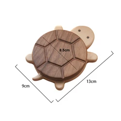 Charming Black Walnut Turtle-Shaped Insulation Mat and Tea Coaster (Set)