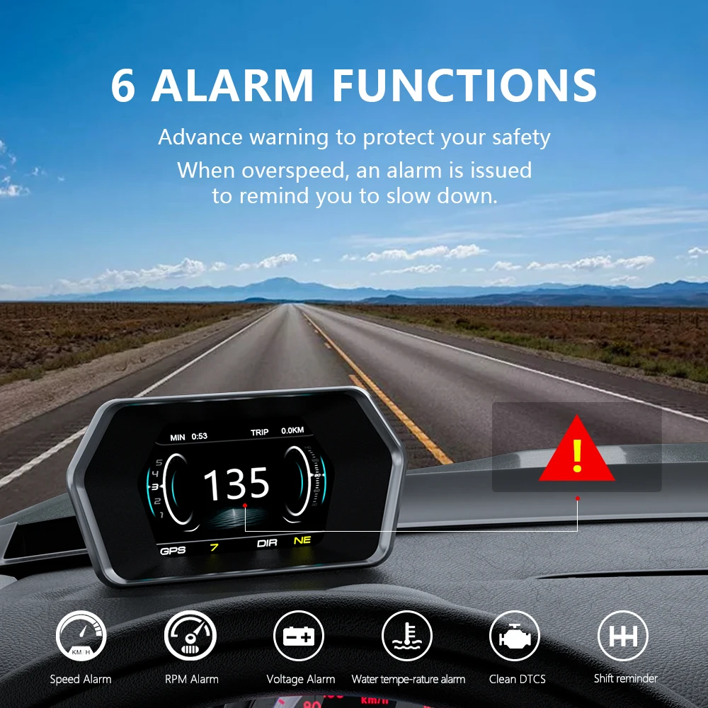ٱ LCD  OBD + GPS  ý HUD ڵ OBD2 GPS HUD  ÷, Ʈ ˶  ӵ, ǰ