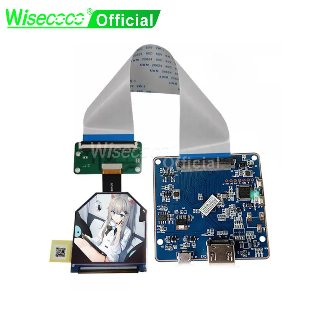 Wisecoco-mini Display para Raspberry pi Tft Lcd Painel de Controle Mipi Brilho Ajustável 1600×1600 Alto Ppi 21