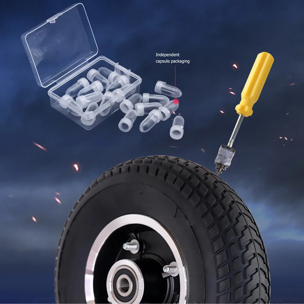 Vacuum Tyre Repair Nail Tire Puncture Screws Motorcycle Fitting Set Tubeless Wheel Repairs Punctures Kit Patches 1-6BOX For Car