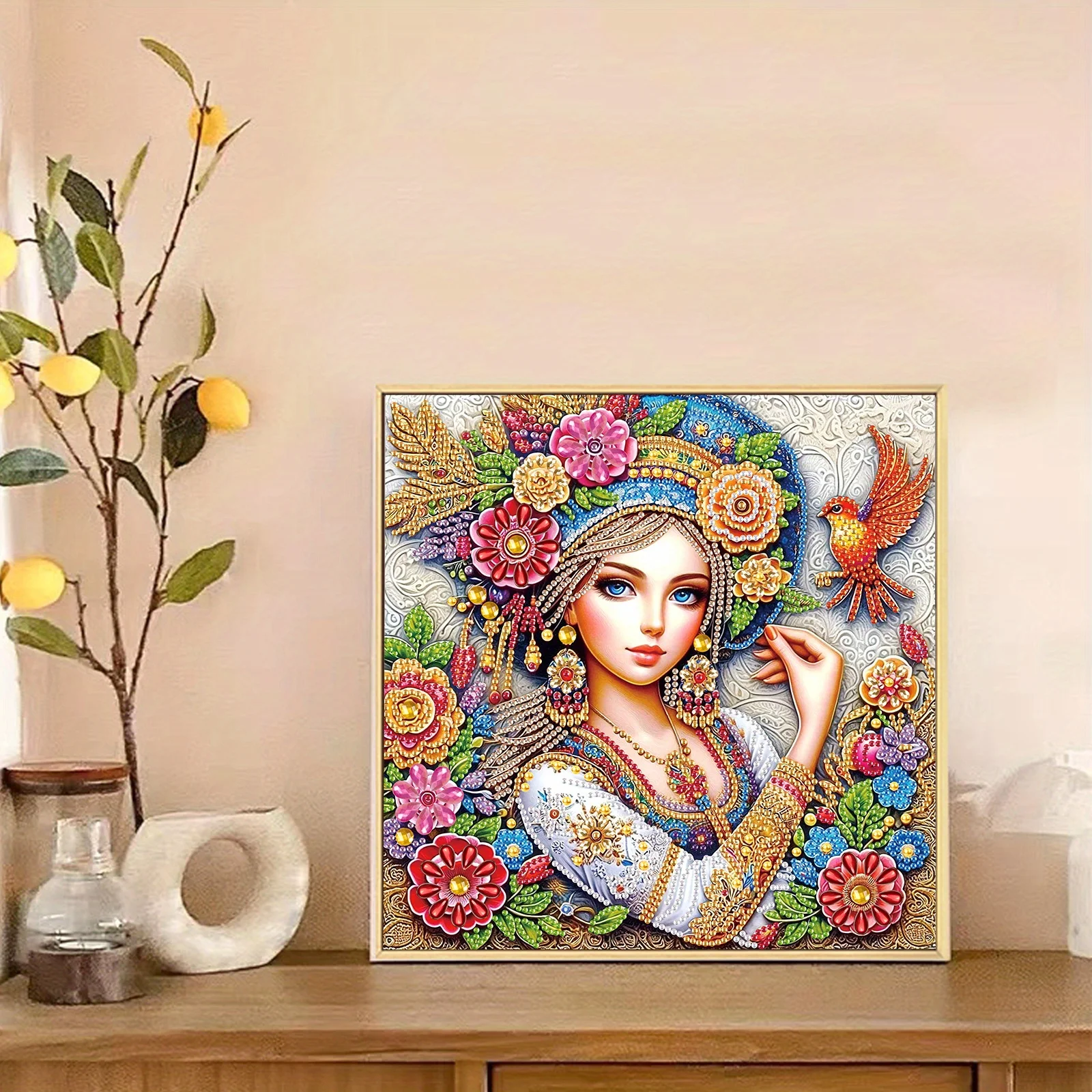 DIY Flowers and Girl 5D Special Shape Diamond Art Kits Beginners Diamond Art Painting Kits Home Wall Decoration Gift diamond painting diamond painting accessories