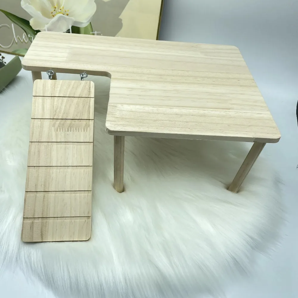 Wooden Hamster Climbing Platform - Easy Installation, Durable Jumping Board & DIY Cage Accessory for Small Pets