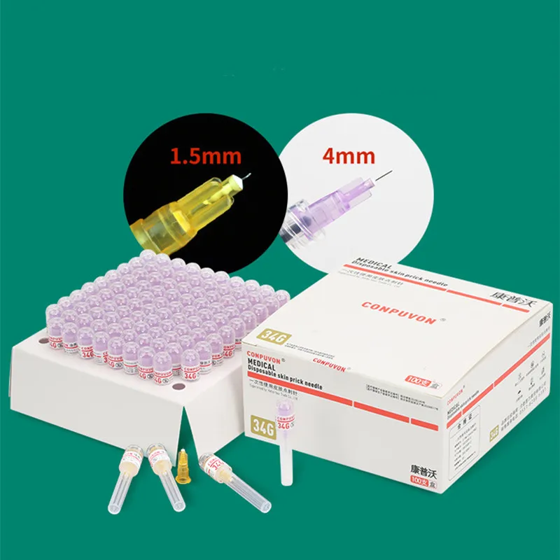 Nano Skin Microneedle Needle 34G 1.5/4Mm Regolabile 31G 4Mm Sterile Confezione Individuale Microneedle