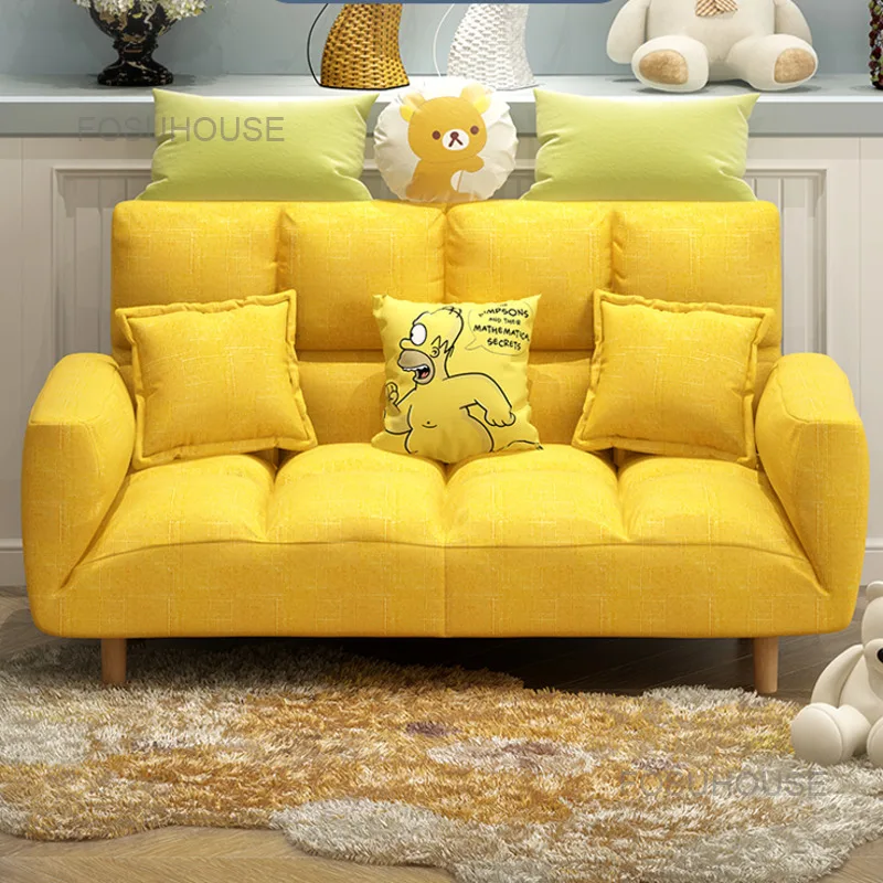 Small Family Living Room Sofas Single Lazy Sofa Bedroom Armchair Home Furniture Apartment Rental House Simple Mini Sofa Bed U