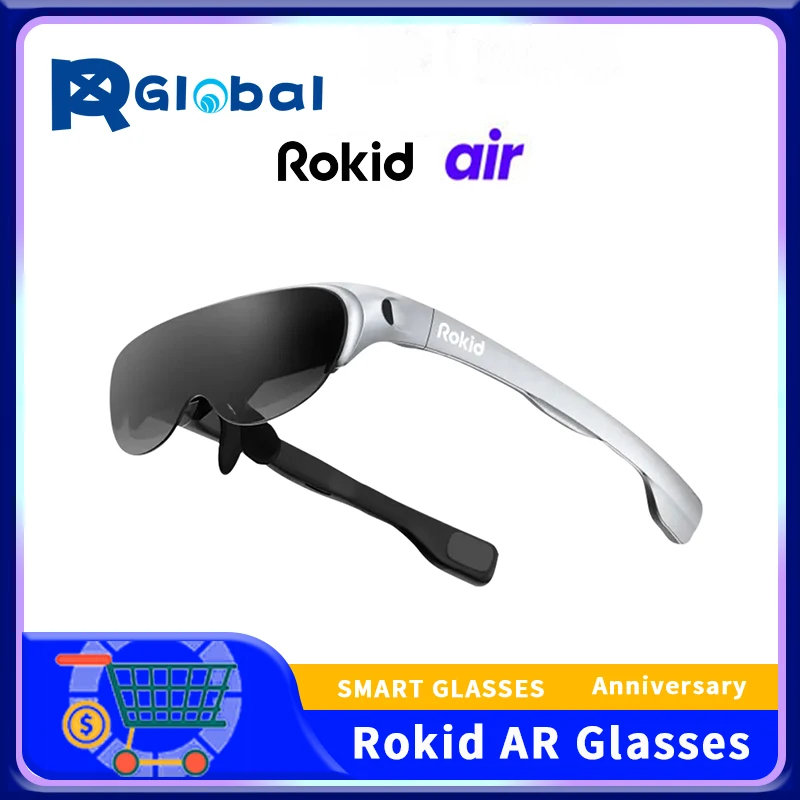 Rokid Air 3D Ar Occhiali Pieghevoli Vr Smart Glasses Schermo Da 120 Pollici 1080P Oled Dual Display Dispositivo Di Visualizzazione Del Gioco