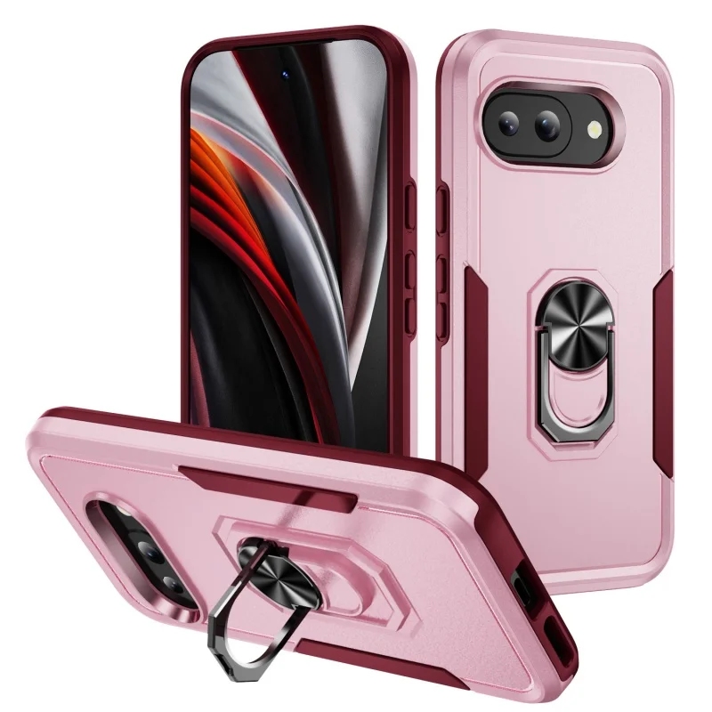 Luxury Military-Grade Heavy Duty Anti-Fall Phone Case with Ring Holder and Stand - Shockproof Hard Cover