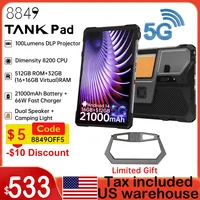 8849 TANK PAD Unihertz Rugged Projector Tablet Smartphone 10.95 inch 120Hz 32GB 512GB 21000mAh 32MP+50MP 66W Phone Tablet