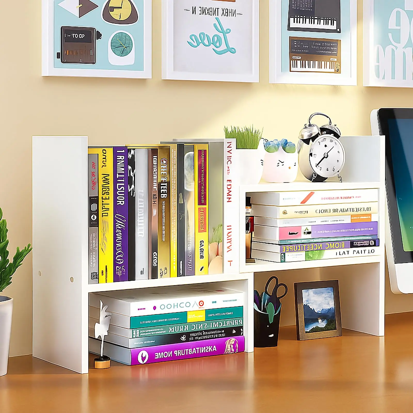 Adjustable Wood Desktop Shelf Organizer 4