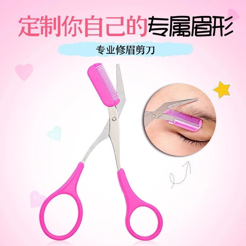MOZILEND Eyebrow Trimmer Scissors Comb Hair Removal Grooming Shaping Shaver Eye Brow Trimmer Makeup Tools Eyelash Hair Clips