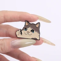 Thumb Up Crying Cat Enamel Pin Kawaii Humorous Animal Brooch Lapel Backpack Badge Funny Jewelry Gifts For Cat Lovers Friends 6