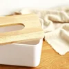 Plastic Tissue Box Modern Wooden Cover Paper with Oak Home Car Napkins Holder Case Home Organizer Decoration Tools tissue box 2