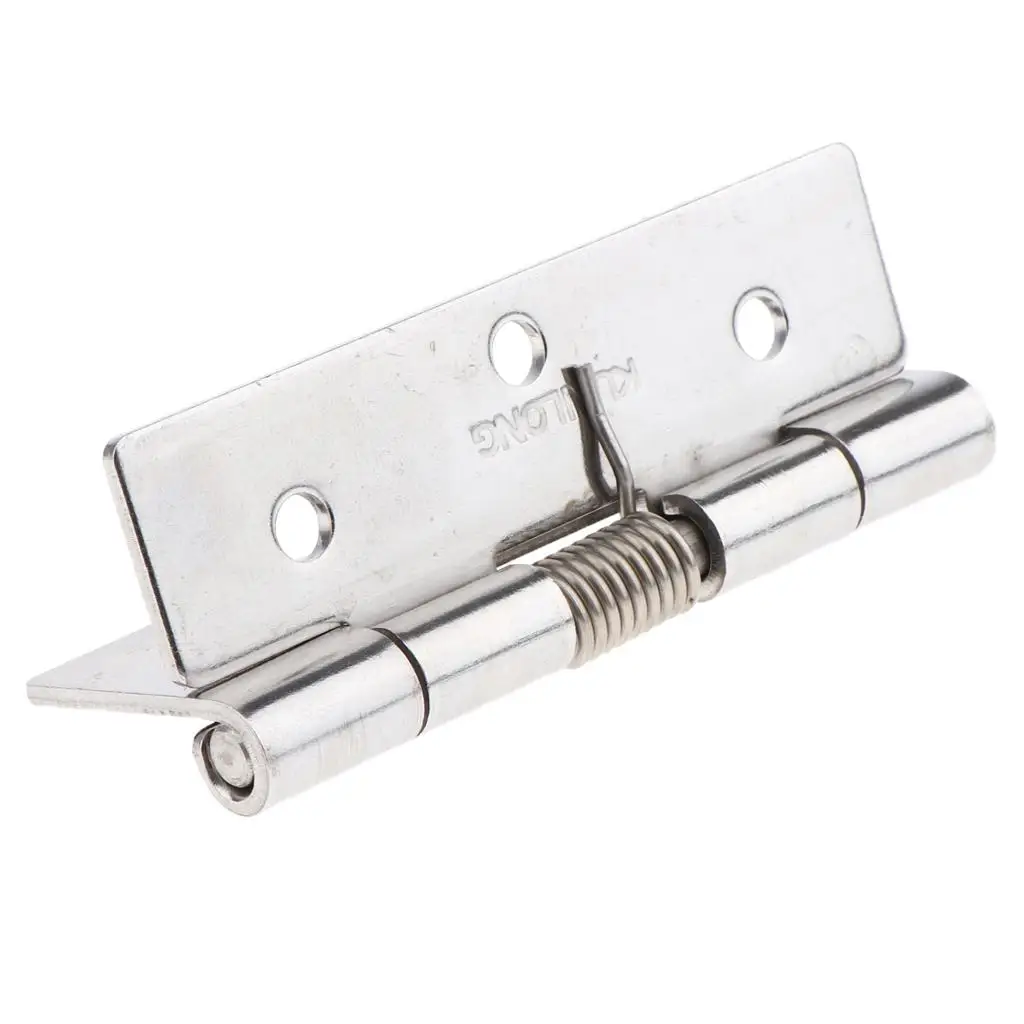 2X Stainless Steel Spring Door Hinge Automatic Closing Adjustable Silver