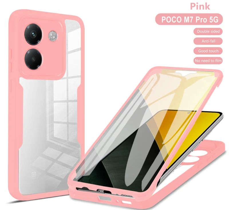 360 Full Body Shockproof Transparent Phone Case with Screen Protector
