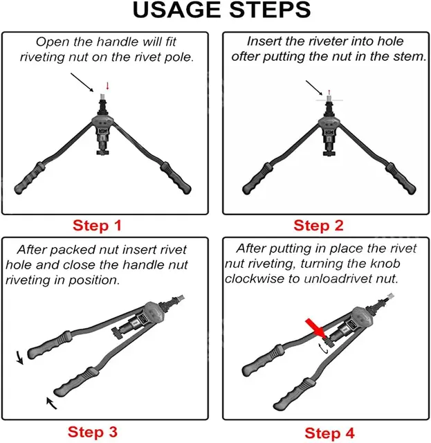 Pinza Per Rivetti Ciechi Con 5 Punte Intercambiabili E 150 Rivetti Helloshop26 - Foto 13