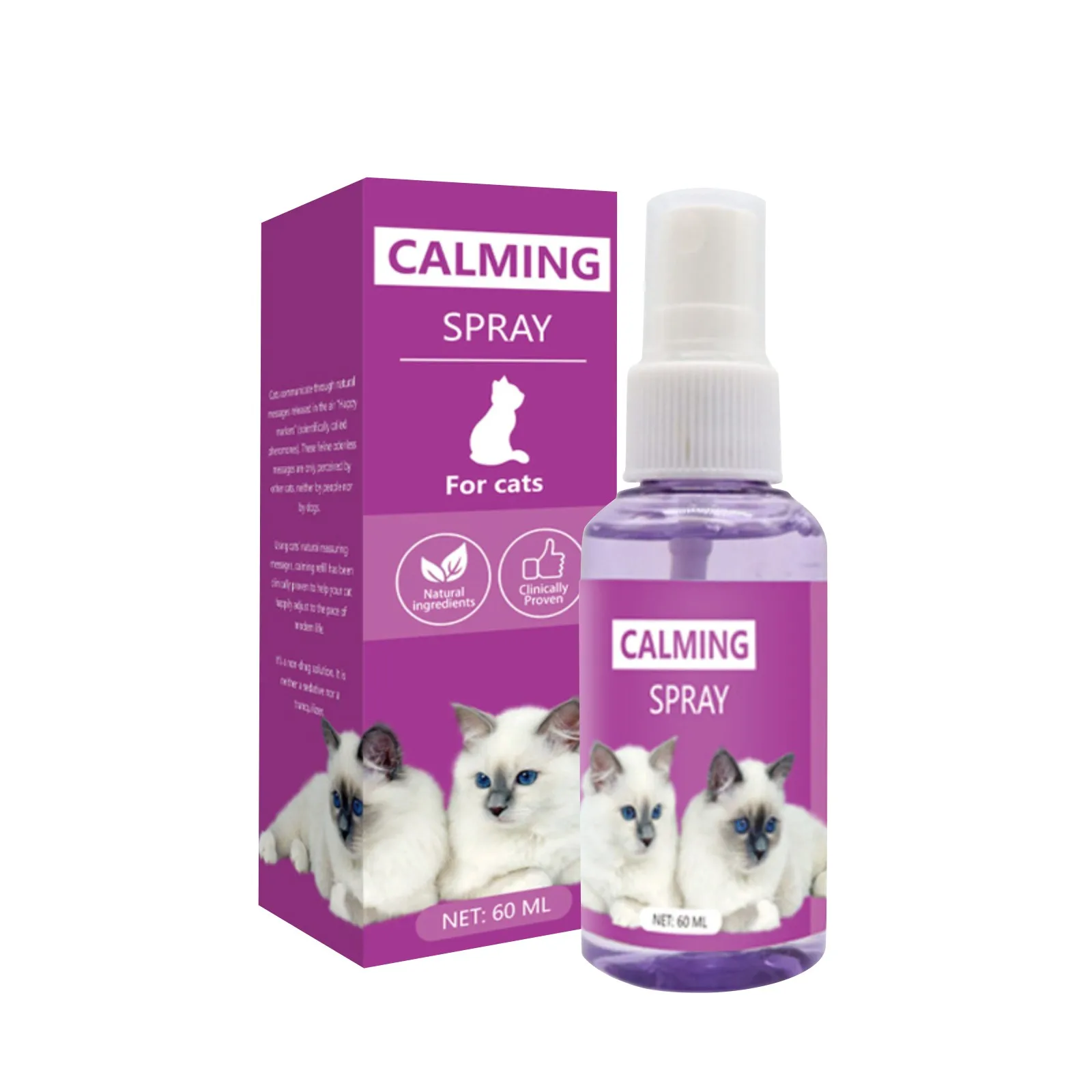 60ml Pheromone Cat Emotional Soothing Spray Cat Pheromone Feliway Anti-Stress Spray Perros Accesorios Fuente De Agua Para Gato 2