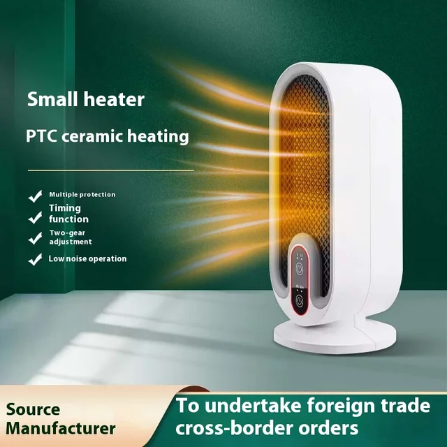 PTC Ceramic Heater 750W Desk HeaterTouch Screen Display Fast Space Heating Two Gears Timeable Electric Heaters Timer Setting 1